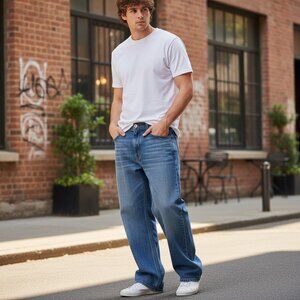 VINTAGE CHIP & PEPPER Bobby Baby Straight Jeans Mens 38 Retro Vibe Medium Wash